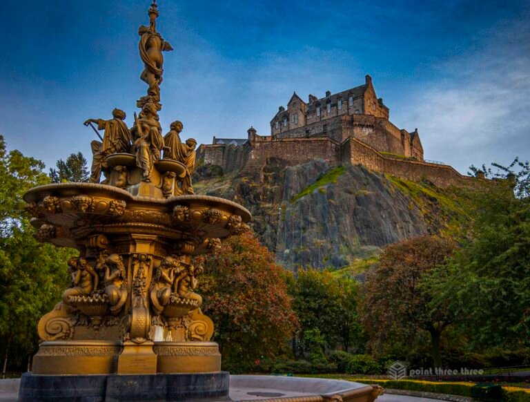 Sunset at Edinburgh Castle in Edinburgh Scotland