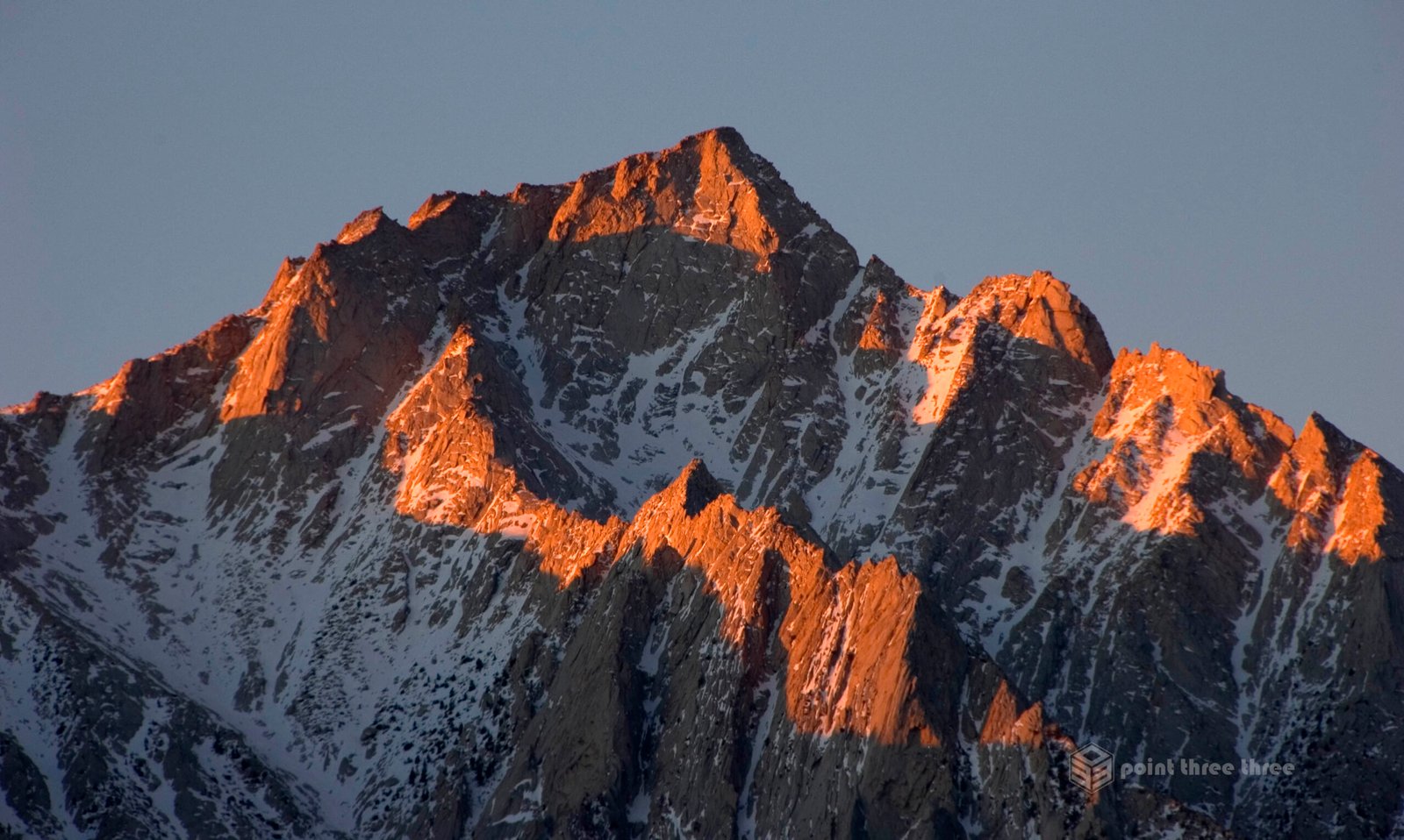 Sunrise of Lone Pine Peak in the Alabama Hills range