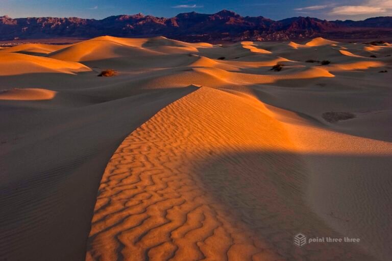 Sunrise at Mesquite Dunes in Death Valley National Park
