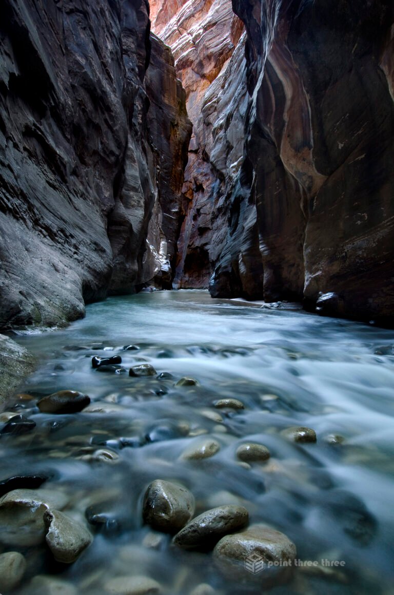 The Narrows in Virgin River in Zion National Park