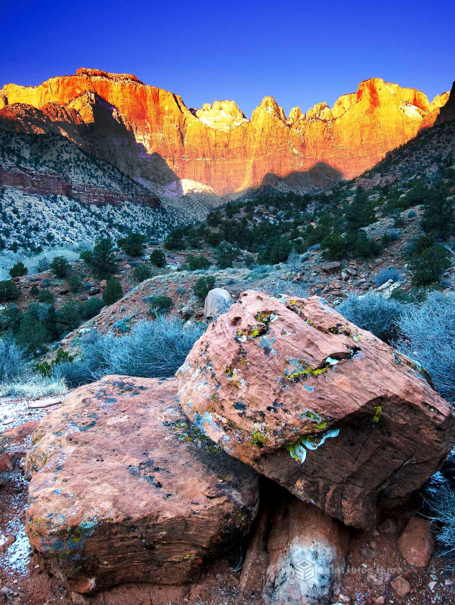 Sunrise of Towers of Virgin in Zion National Park