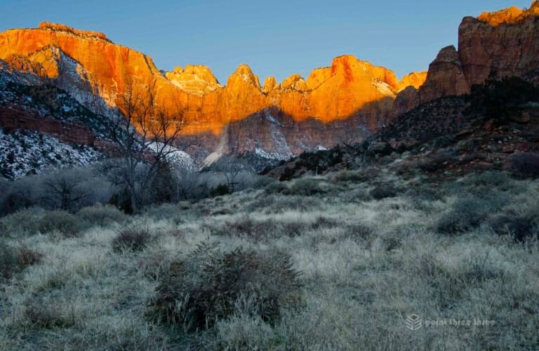 Sunrise at Towers of Virgin in Zion National Park
