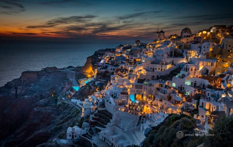 Blue Hour Sunset at Oia, Santorini