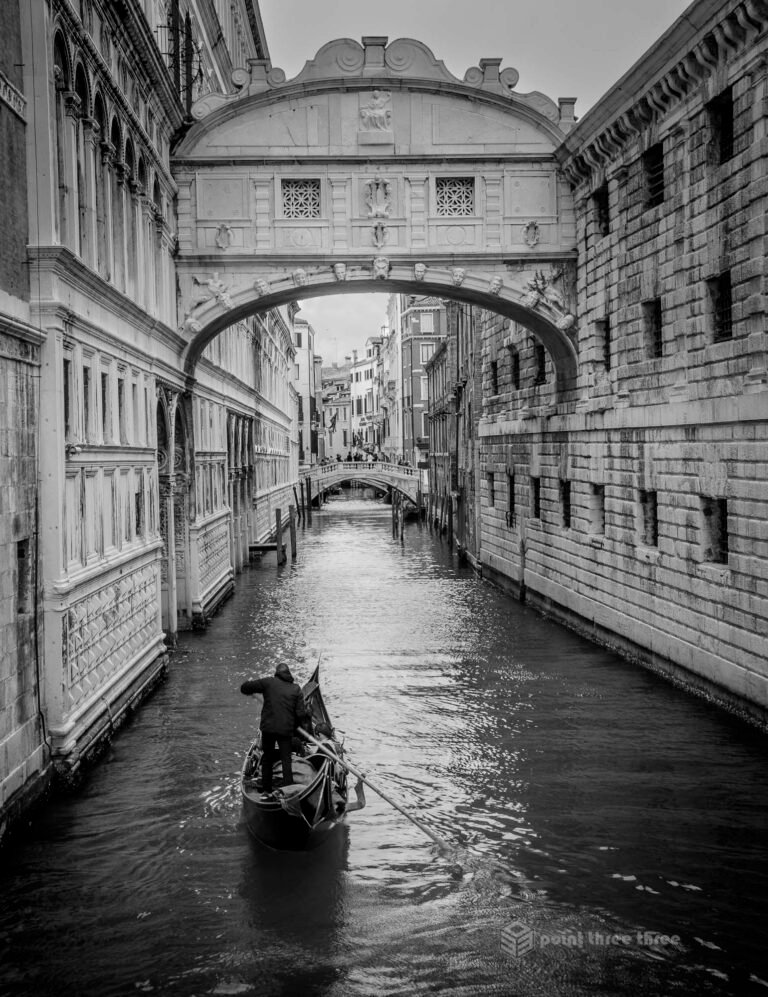 Bridge of Sighs and Gondola Venice Italy