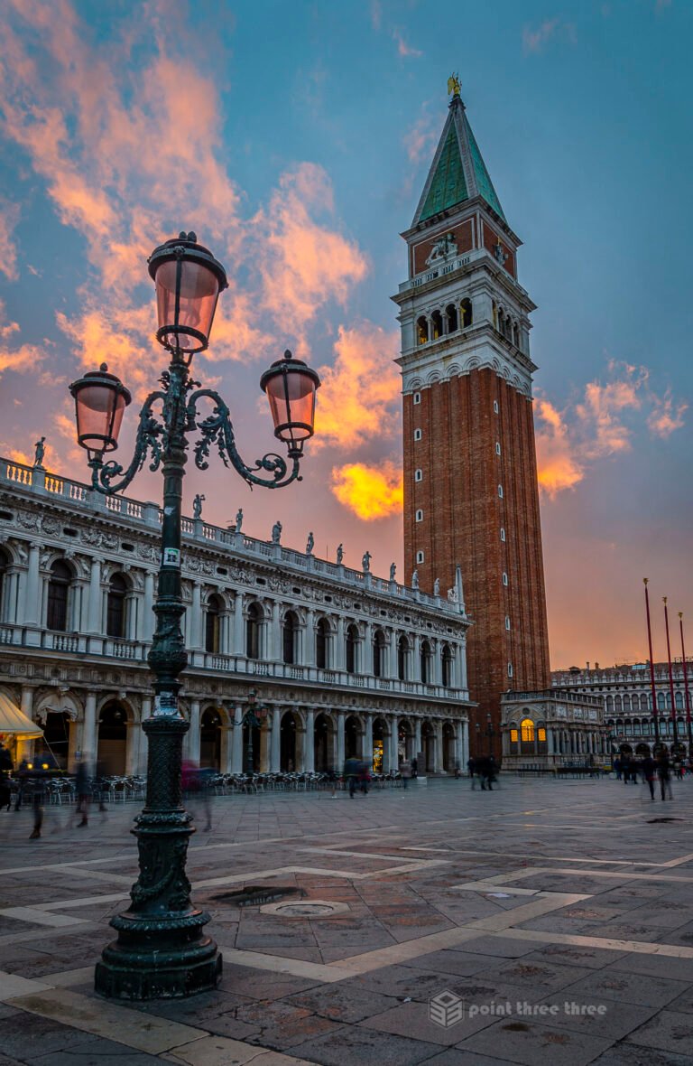 Sunset at Campanile di San Marco Venice Italy