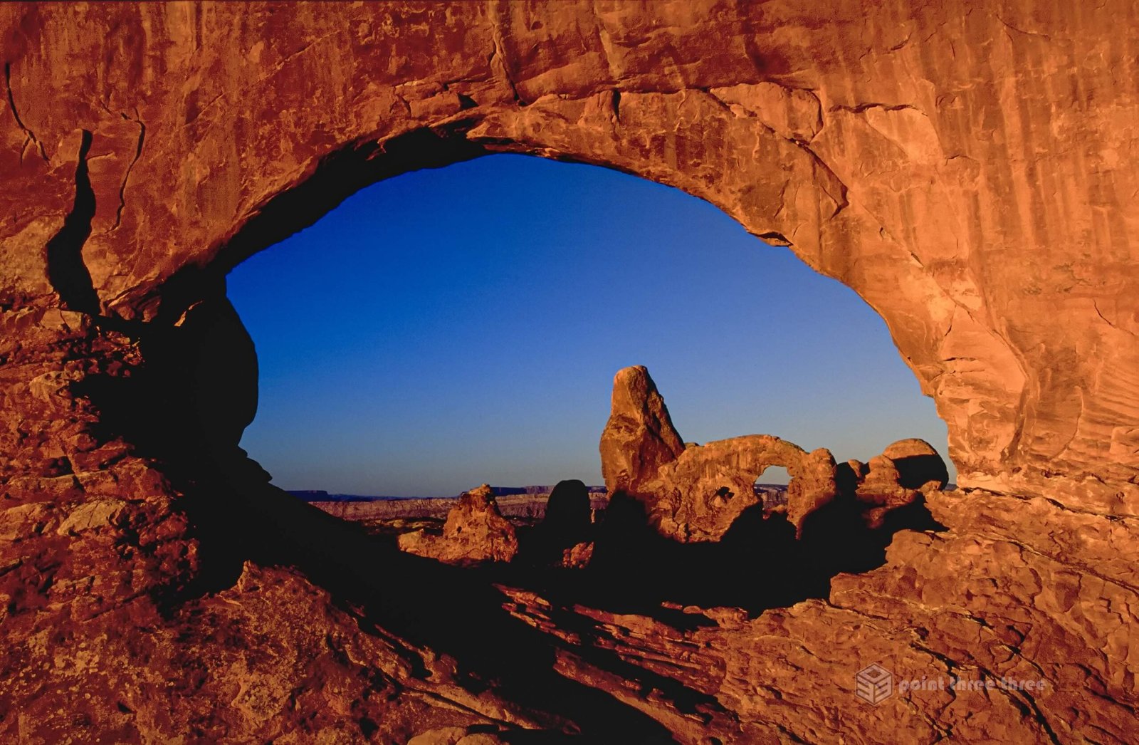 Sunrise at North Window and Turret Arch, Arches National Park, Utah