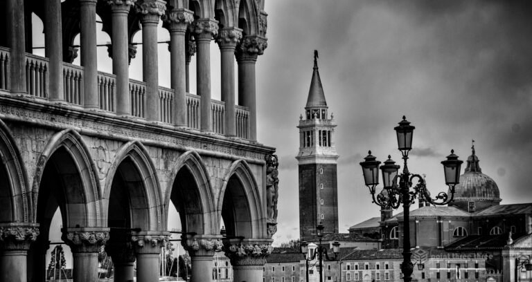 Piazza San Marco and Campanile of San Giorgio Maggiore Venice Italy