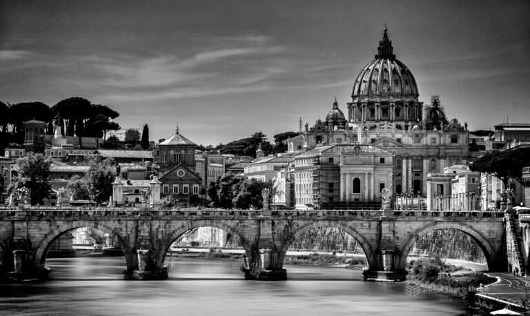 Pont Umberto and St. Peter's Basilica Vatican Rome Italy