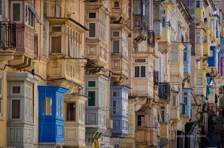 Colorful Balconies on Republic Street Valletta Malta