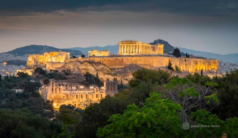 Sunset at The Acropolis and Parthenon, Athens, Greece