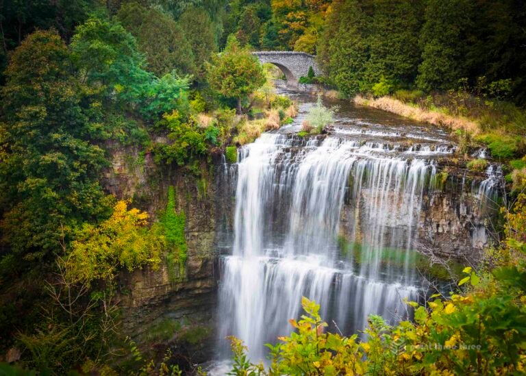 Fall colors, Webster Falls, Hamilton, Ontario