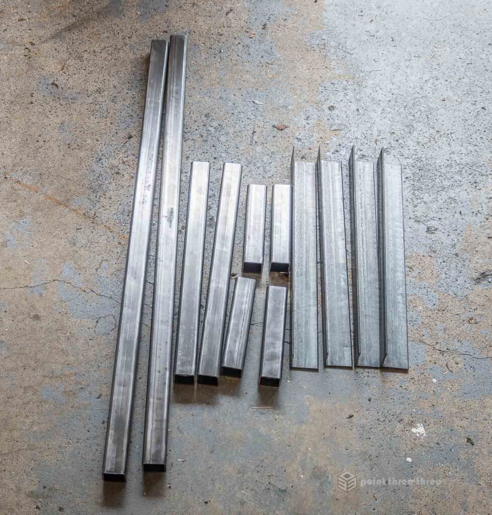 Steel frame components cut to length