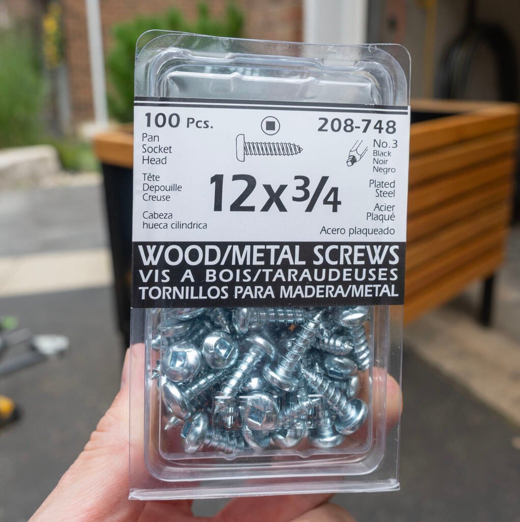 Screws for attaching Cedar boards to frame