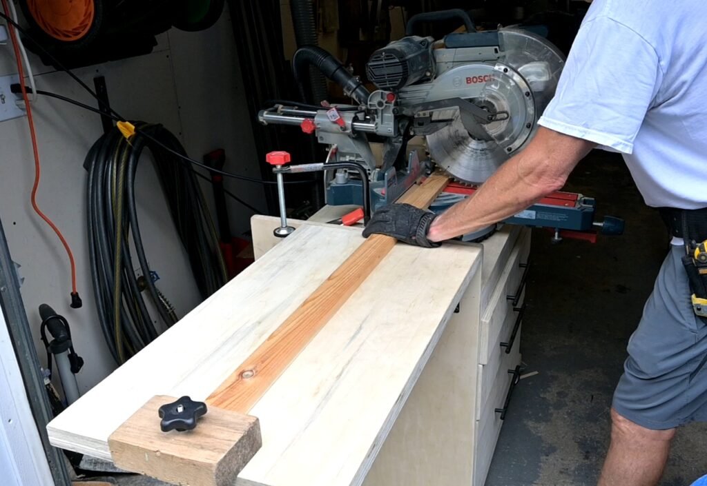 Cedar Slats - Ripping to length with a stop block