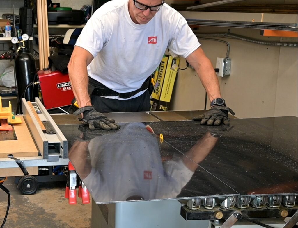 Cutting ACM to size on table saw