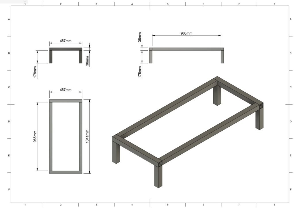 Planter Box Steel Base CAD drawing